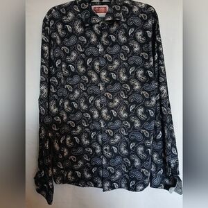 Consequence Men's Long-sleeve Paisley And Floral Print Button-down Shirt.